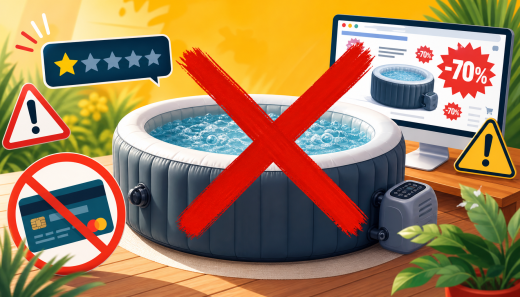 Illustration arnaque Bulles-Evasion faux site de vente de spas gonflables