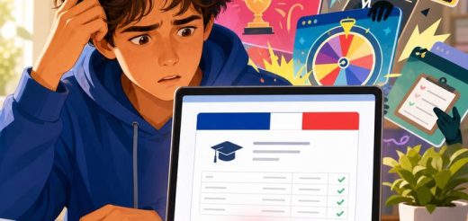 Illustration enquête Zoom Voirmonbac : un lycéen face à un écran de faux résultats du bac, piégé par des offres publicitaires